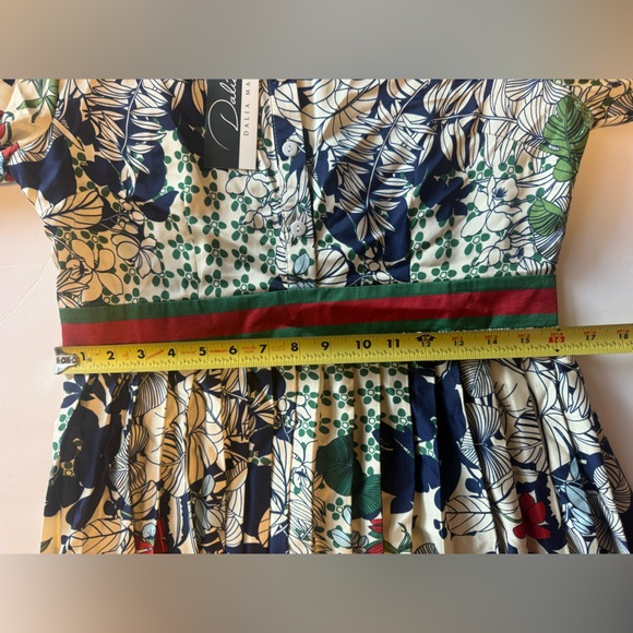 Dalia MacPhee long-sleeve floral pleated midi dress Large - Picture 8 of 12